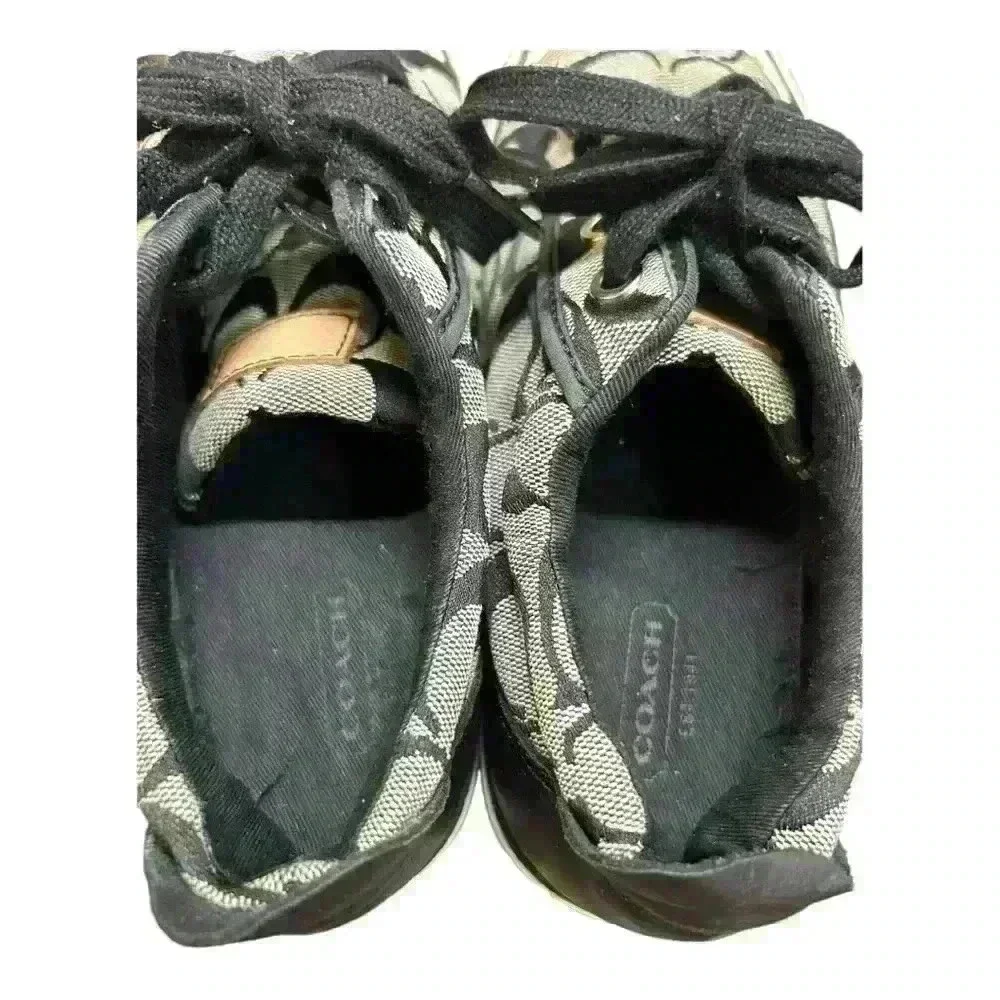 COACH Barrett II Monogram Signature C Black Gray Sneaker Size 7.5W Grey low top - Picture 7 of 13